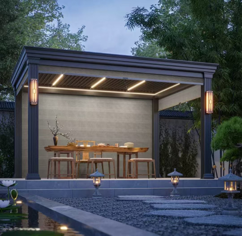 Moonglow pergola - ściemnialny napowietrzny lampki panelowe