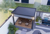 Sturdy Aluminum Pergola with Windproof Curtains – All-Weather Protection
