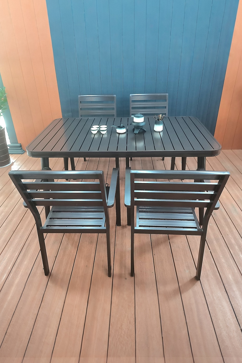 Oporne na UV aluminium stolik i zestaw krzesełka