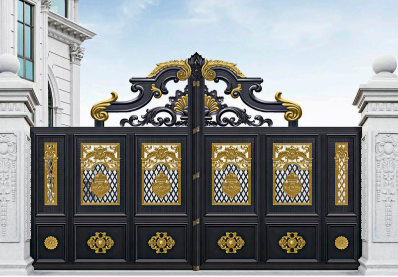 Stile europeo in stile classico intelligente in alluminio in lega cortile gate apertura elettrica e chiusura di sblocco di impronte digitali