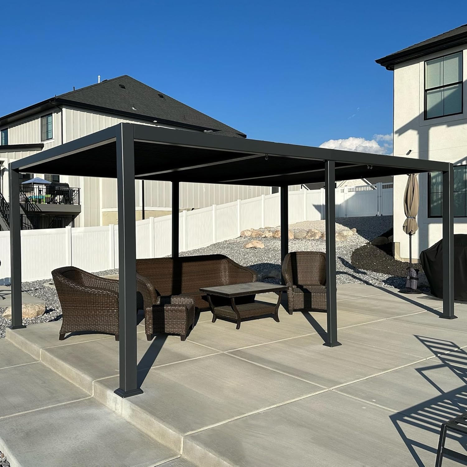 Slim Aluminum Pergola System - Rust-Proof & Low-Maintenance Design