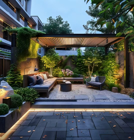 Modern Aluminum Shade Pergola - Reinforced Structure & UV Protection