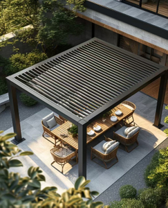 Minimalistyczna aluminiowa pergola-oporny na pogodę odcień na zewnątrz