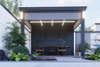 Sturdy Aluminum Pergola with Windproof Curtains – All-Weather Protection