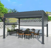 Pergola in alluminio a prova di tempesta con tende a rulli automatici | Ultimata protezione del vento