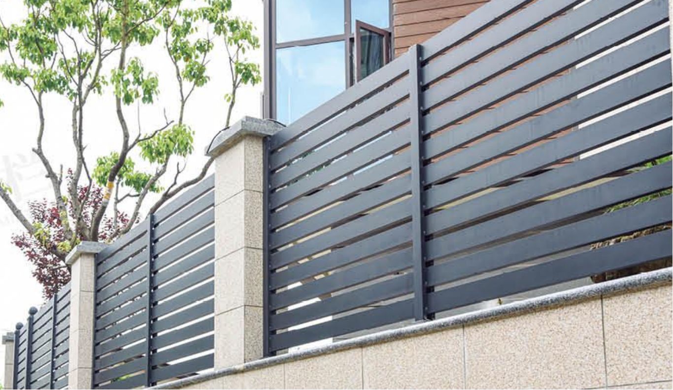 Nowoczesne minimalistyczne ogrodzenie aluminiowe odporna na rdzę barierę ogrodową na zewnątrz