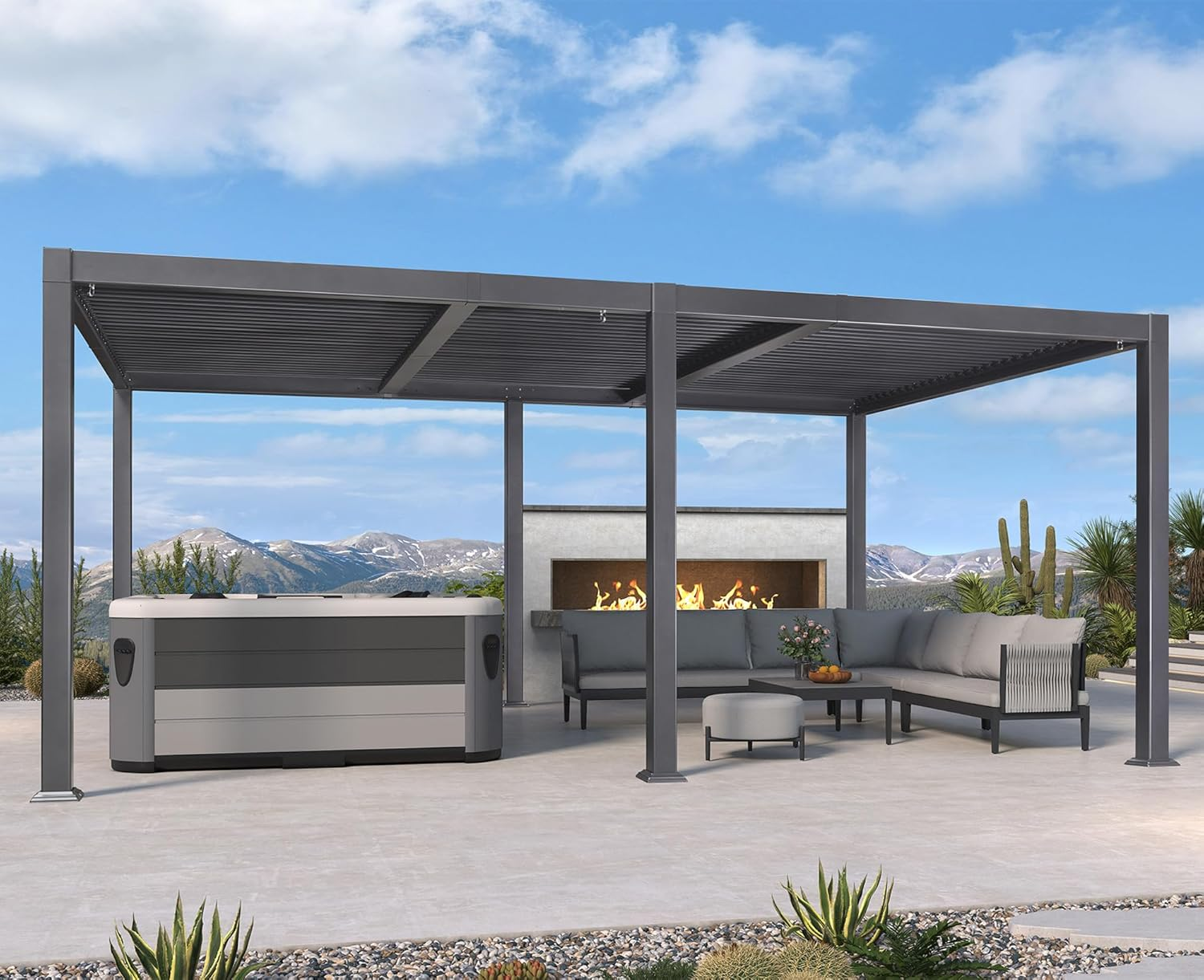 Slim Aluminum Pergola System - Rust-Proof & Low-Maintenance Design