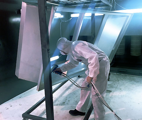 powder-coated