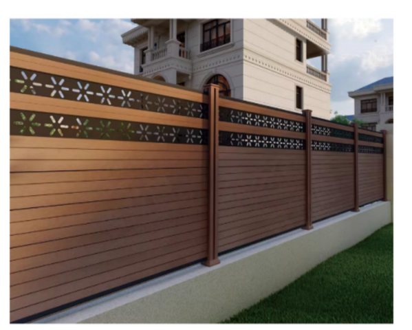 Nachahmung des Landstils Holz Getreide Aluminium Zaun mottensicherer feuchtigkeitssicherer, wartungsfreier Gartenzaun