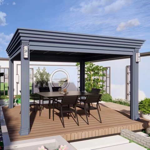 Trwałe i odporne na pogodę luksusową aluminiową pergola dostosowana do przestrzeni na zewnątrz